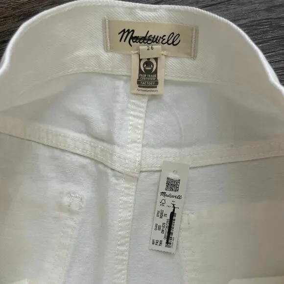 NWT Madewell The Rilee Denim Midi Skirt In Tile White Size 26 - Picture 5 of 7